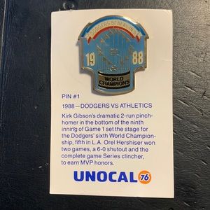 Unocal 76 Dodgers Pin - pin #1 Dodgers VS Athletics 1988